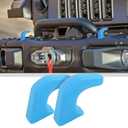JWWY Bumper Tow Hook Covers Tow Trailer Hitch Receiver Cover Towing Hitch Rubber Sleeve Protector Cover Trim Fit for 2007-2025+Jeep Wrangler JL Gladiator JT 4XE JK Exterior Accessories 2pcs Light Blue
