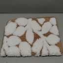 DEXI Bathroom Rugs Non Slip, 16x24 Washable Microfiber Bath Mat Quick Dry, Absorbent Ultra Soft Leaf Plant Bathmat for Shower Floor Tub Sink, Brown