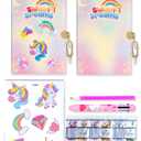CAGIE Diary with Lock and Key for Girls, Decorate Your Own Diary with Diamonds Kits for Girls Age 6 7 8 9 10, White Journal Arts and Crafts for Kids Ages 6-8, Birthday Christmas Gifts