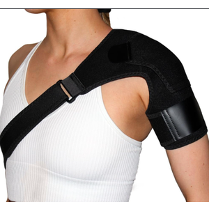 Recovery Shoulder Brace for Men and Women, Shoulder Stability Support Brace, Adjustable Fit Sleeve Wrap, Relief for Shoulder Injuries and Tendonitis, One Size Regular (BLACK)