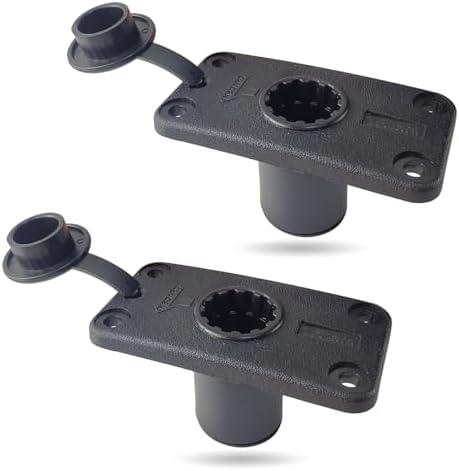 EDSRDPLT #2001 Flush Mounting Bracket with Rain Cap & Bottom Seal, No Exposed Hardware Compatible with Standard Rod Holders