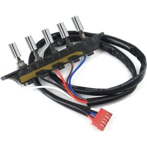 Kitchen Range Hood Pushbutton Switch Range Hood Key Board Switch CXW-200-DJ216/DJ103S/DJ105 Replacement for Midea (5 Keys Long Line Switch)