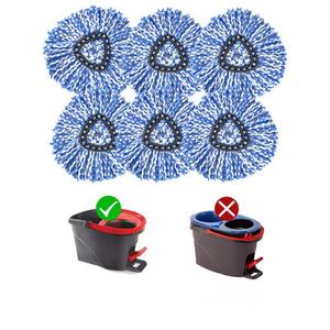 Matthew Cleaning 6Pack Blue Microfiber Spin Mop Replacement Head Compatible 