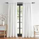 Black Curtain Rods 32 to 58 Inches (2.6-4.8ft), USFOOK 7/8 Inch Telescoping Splicing Drapery Rods for Windows 20 to 54 Inch, Decorative Translucent Finials