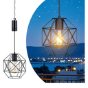 Battery Operated Hanging Pendant Light Battery Power Outdoor Waterproof Chandelier with 6 Hours Timer Gazebo Lights Indoor Lamp Lantern for Porch Pergola Patio Garden Barn Room Decor