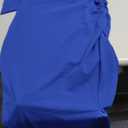 PRETTYGARDEN Women's Summer One Shoulder Long Formal Dresses Sleeveless Ruched Bodycon Wedding Guest Slit Maxi Dress, M