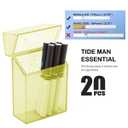 4 x Transparent Cigarette Case for King Size 85mm, Holds 20 Cigarettes,Stylish with Gold Powder Design (Yellow)