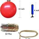 12 Pcs 10" PVC Inflatable Christmas Ornaments - Indoor/Outdoor Holiday Yard Decor Balls, Blow-Up Xmas Tree Decor for Front Decorations, Lawn & New Year Festive Decoration