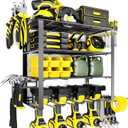 4 Layers Power Tool Organizer Wall Mount for Fathers Dad, 4 Cordless Drill Holder Garage Organization Heavy Duty Metal Loads 200LBS, Garage Shelving for Tool Storage, Tool rack for Men
