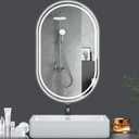 Oval LED Bathroom Mirror, 20"x 33" Frameless Lighted Mirror