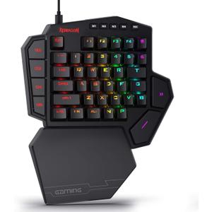 Redragon K585 DITI Wired One-Handed RGB Mechanical Gaming Keyboard, 42 Keys Type-C Professional Gaming Keypad w/Upgraded Hot-Swappable Socket, 7 Onboard Macro Keys & Detachable Wrist Rest