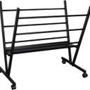 Falling in Art Metal Print Rack, Art Storage Rack with Rolling Casters, Art Drying Display Stand for Artwork, Posters, and Prints, Great for Studios and Galleries, Holding Items up to 170Lb