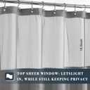 N&Y HOME 54 Inch Waffle Weave Shower Curtain with Snap-in Fabric Liner & 12 Metal Hooks Set - 54" x 72" Shower Stall Size, Hotel Style & Mesh Top Window, Machine Washable - Gray, 54x72