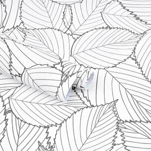 Gray Leaf Peel and Stick Wallpaper Leaf Removable Self Adhesive Wallpaper 17.7"x393.7"Gray and White Leaves Contact Paper Waterproof Vinyl Wall Paper for Wall Cabinet Shelf Drawer Liner