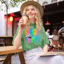 Halloween Shirt for Women Ghost Graphic T Shirts Cute Halloween Party Tee Top (Green, S)