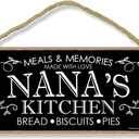 Honey Dew Gifts, Nana's Kitchen Meals and Memories Made With Love, Wall Hanging Sign, Grandparents Day Decorations, Grandma Gifts, Nana Kitchen Gifts, Mothers Day Gifts, 10 inch by 5 Inch, 754638
