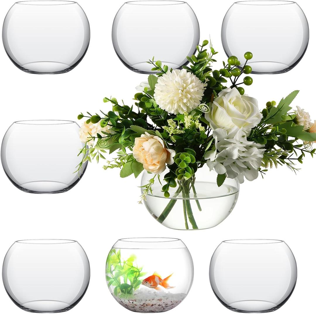 Sawysine 8 Pcs Bubble Bowl Vase Centerpiece 7.8''W X 6.3''H, these bowl vases for centerpieces are approx. 7.8 inches in diameter, 6.3 inches in height