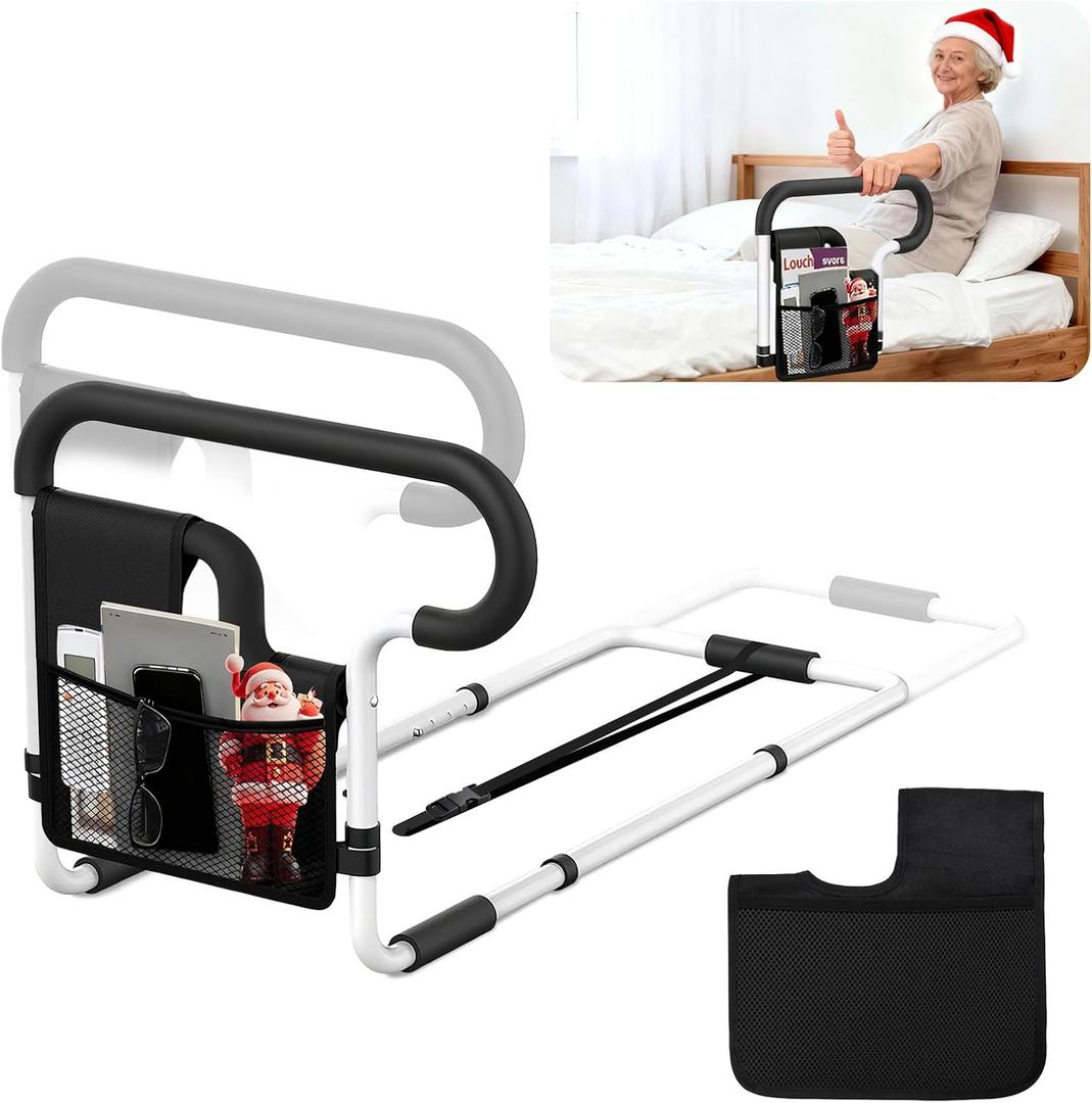 Bed Rails for Elderly Adults Safety, Adjustable Bed Rail for Elderly, Bed Assist Rail for Senior with 2 Bag, Fit Most Bed, Supports 300 lbs, Tool-Free, Help Get in & Out of Bed