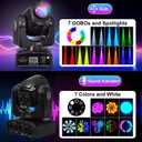 JCYWFLODY 2PCS Moving Head DJ Lights, 8 Gobos 8 Colors 11 Channels, LED 60W Stage Light with DMX 512 Sound Activated, DJ Light for Parties Disco Wedding Stage Lighting Bar Club Events