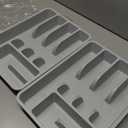 2 Pack Mueller Large Flatware Kitchen Drawer Organizer, Expandable 19.7" x 15" Silverware Organizer, 6 Compartments, Heavy-Duty, Cutlery Tray for Utensils or Stuff, Dining Room, Living Room, Grey (Gray)