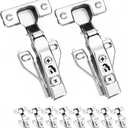 Cabinet Hinges Soft Close 10 Pack - Heavy Duty European Style Concealed Hinges Full Overlay 105 Degree for Frameless Kitchen Cabinets DIY