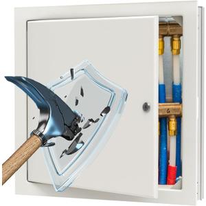 Thickness Of 0.17in18x18 Metal Access Panel For Drywall Made Heavy-Duty Steel,3min Install,5-Year Warrnaty,Key Latch Lock,Thickened & Hardened Solve Shake And Brittle Problem.For Drywall,Bathroom