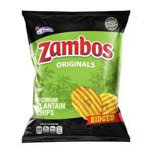 2 x Zambos Original Premium Plantain Chips, 5.3 oz Crunchy, Ridged Snack, Gluten Free, 1 Bag, BBD 07/24/2026