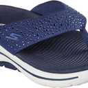 Skechers Women's Flip-Flop (5, Navy/White)