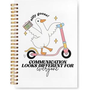 VIIJJUE Speech Therapist SLP Gifts,Mental Health Journal, Silly Goose Speech Therapy Assistant Notebook for Women, Hardcover Spiral Notebook 5.5x8.3 Inch