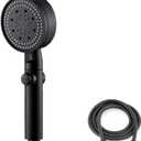 Rehomy High Pressure Shower Head 5 Mode Adjustable One-key Stop Water Shower Head Bathroom Accessories, Black