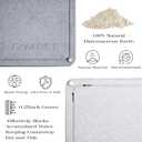 Stone Dish Drying Mat 24"×16" Large Diatomaceous Earth Dishes Quick Dry Pad for Kitchen Counter with Heighten Stainless Steel Feet, Fits Various Countertops & Drain Bowl Racks, Light Gray