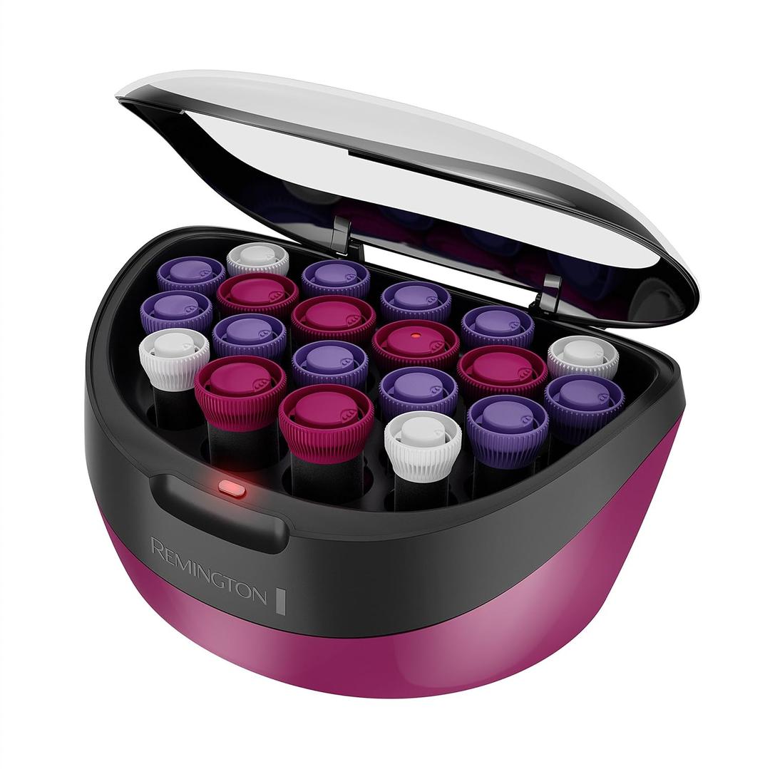 Remington Ionic Conditioning Hair Setter, 20 Velvet Hair Rollers, 6 Large (1), 10 Medium (1"), 4 Small (), Blowout Style Hair Curlers (pink)