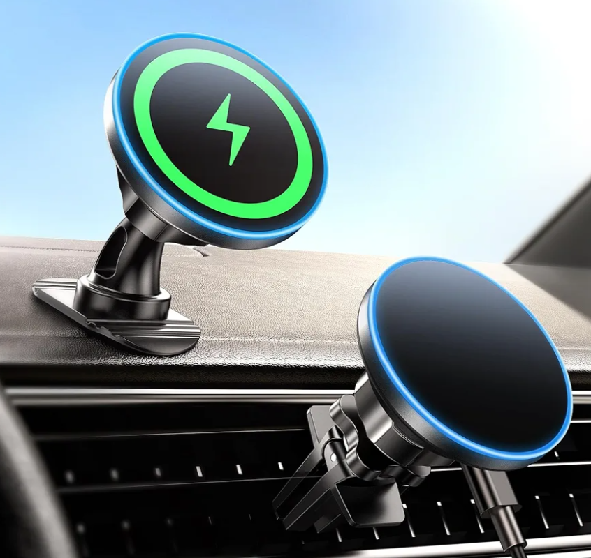 for iPhone 17 Magsafe Car Mount Charger, [2025 New] 15W 2in1 Magnetic Wireless Car Charger, fits for Magsafe Car Charger, Vent/Dashboard Phone Holder Mount for iPhone 17 16 15 14 13 12 Series, Black