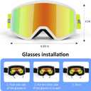 SANWICH Kids Ski Goggles for Boys Girls Aged 5-14, 100% UV Protection OTG Ski Goggles (Red)