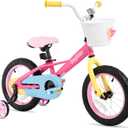 JOYSTAR 12 14 16 Inch Kids Bike for 2-7 Years Girls 33-53 Inch Tall, Toddler Girls Bike with Training Wheels, Rainbow Bikes, Children Bicycle, Macaroon