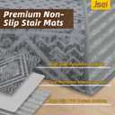 JSEI Stair Treads for Wooden Steps, 15 Pack 8" X 30" Non-Slip Machine Washable Carpet Stair Tread with TPE Backing, Indoor Stair Rug Runner for Kids, Elders & Pets, Polyester, Light Grey/Charcoal Black
