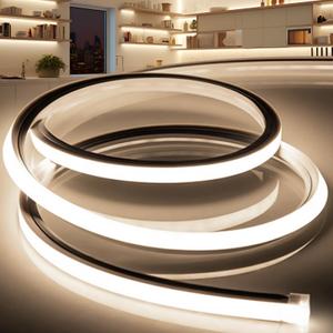 VOEWT LED Strip Lights Neutral White 4000K,98.4ft 110-120V Neon Rope Lights,Flexible Silicone Outdoor Waterproof Neon Strip Lights for Bedroom,Mirror,Kitchen Cabinet, Living Room,Halloween Decor