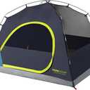 Coleman 4 Person Skydome Dark Room Tent with Rainfly, 5 Minute Setup, Blocks 90% of Sunlight, 20% More Headroom Than Traditional Tents