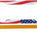 BYOBYO 2Pcs American Flag License Plate Frame 12x6inch Car Classic Red Blue Flag Pattern Frames Covers USA Flag License Plate Holder 4 Holes Car Parts Decorations, 12.40x6.38in