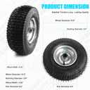 13x5.00-6 Tire and Wheel, Set of 2 Rubber Pneumatic Riding Lawn Mower Tires, Heavy Duty Lawn Mower Wheels with 3/4" Bushings and 6.6" Centered Hub, Tractor & Lawnmower Tires