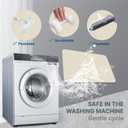 Diatomaceous earth bath mat Rubber Non Slip Super Absorbent Bath Mat Quick Dry Bathroom Rugs Thin Bathroom Floor Mats Fit Under Door- Shower Rug for in Front of Bathtub Shower,Beige, 15.7"*31.4"