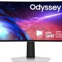 Samsung 49" Odyssey G93SC Series Curved Gaming Monitor, QD-OLED, 240Hz, 0.03ms, DQHD, G-Sync Compatible, Free Sync Premium Pro, Adjustable Stand