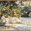 InSimSea Framed Canvas Wall Art Vintage Decor, Orange Trees Art Room Decor Aesthetic, Classic Rustic Farmhouse Wall Decoration for Bedroom Living Room Bathroom Gallery, 16x24inch