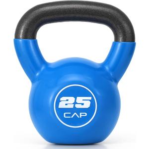 CAP Vinyl Coated Cast Iron Kettlebell, 25LB Home Gym Weight