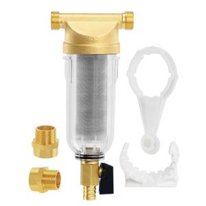 Spin Down Sediment Filters, 40-50 Micron Reusable Water Prefilter System, 3/4" MNPT,BPA-Free Lead-Free Heavy Duty Brass