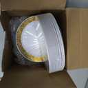 Skylety 100 Pieces White and Gold Plastic Plates Bulk 6 Inch Plastic Disposable Dessert Plates with Gold Lace Rim for Party Birthday Wedding Holiday Anniversary Supplies