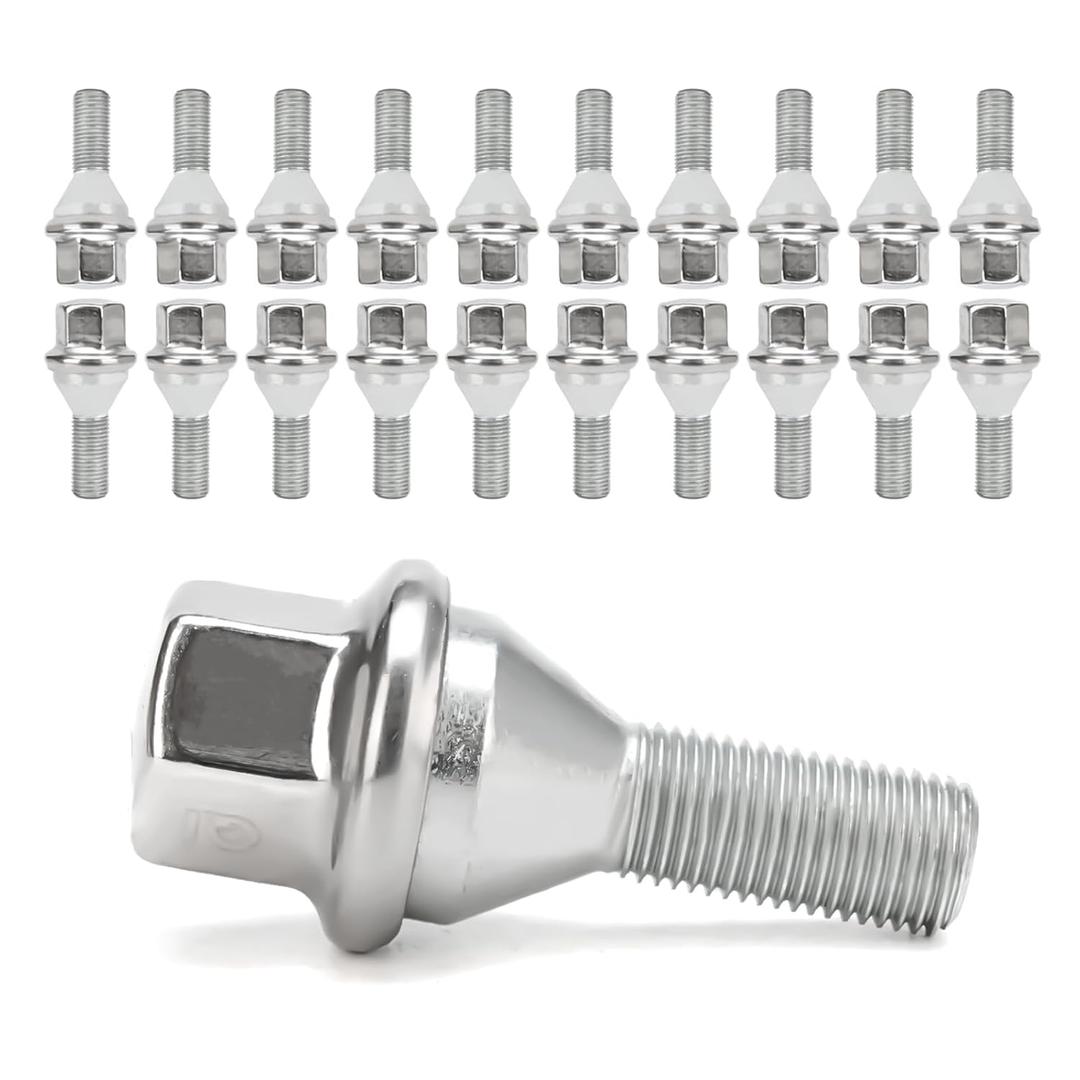 20pcs Wheel Lug Bolts M12x1.25 for 2014-2022 Jeep Cherokee, Upgrade 19mm Hex Length 28mm, Replace# 611-005 Compatible with Dodge Dart, Compass, Renegade, Chrysler
