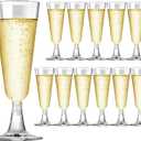Champagne Flutes Plastic,25 Pack Wine Glasses,Disposable Champagne Glasses,5 Oz Clear Shot Cups,New Year Christmas Party Wedding Birthday Drinking Beer Water Dessert Cocktail Cups Bulk