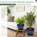 10.6 Inch Ceramic Planter with Saucer for Indoor Plants (Speckled Blue)