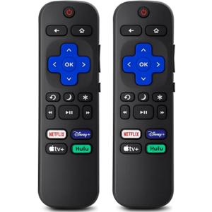 Pack of 2 Compatible with Roku TV remotes-Roku Remote Replacement Compatible with Hisense, Onn, Sharp, Phillips, Element, Insignia, RCA, Sanyo, LG, JVC, and Westinghouse Series Roku smart TVs.